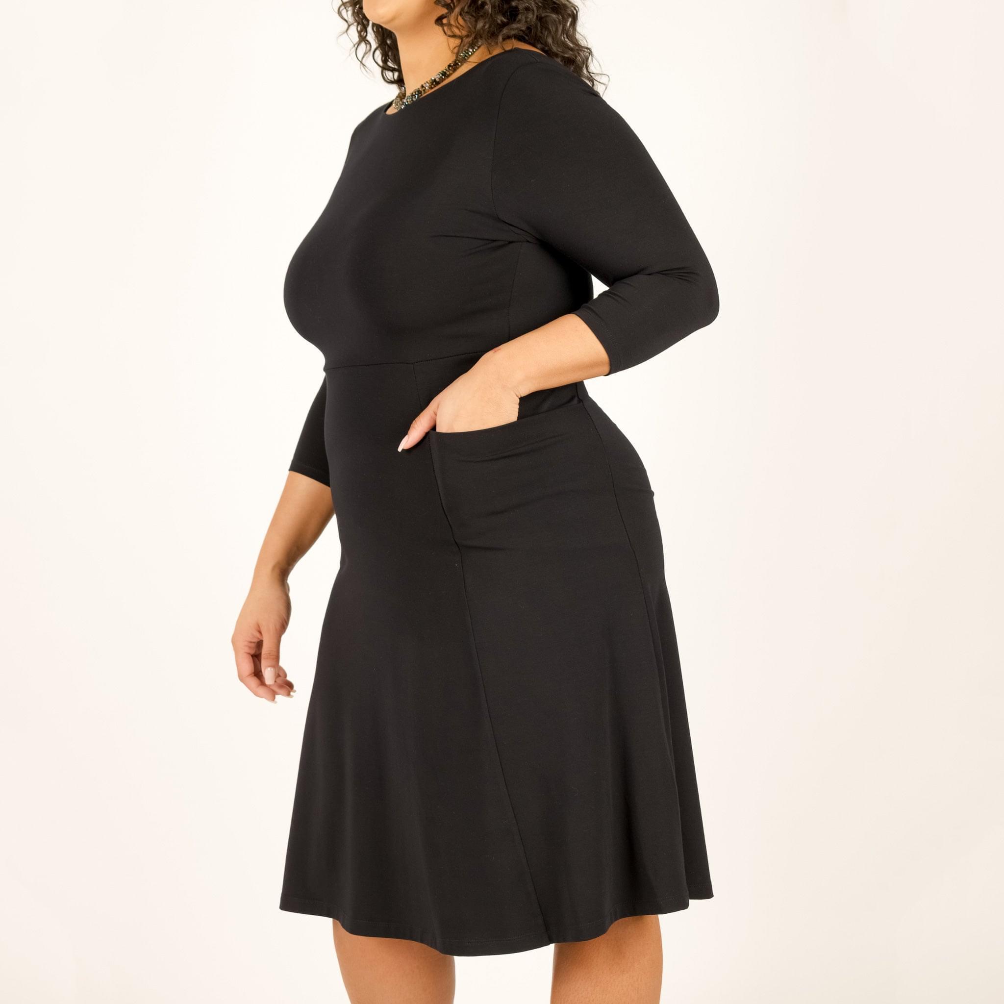Plus size black business sales dress