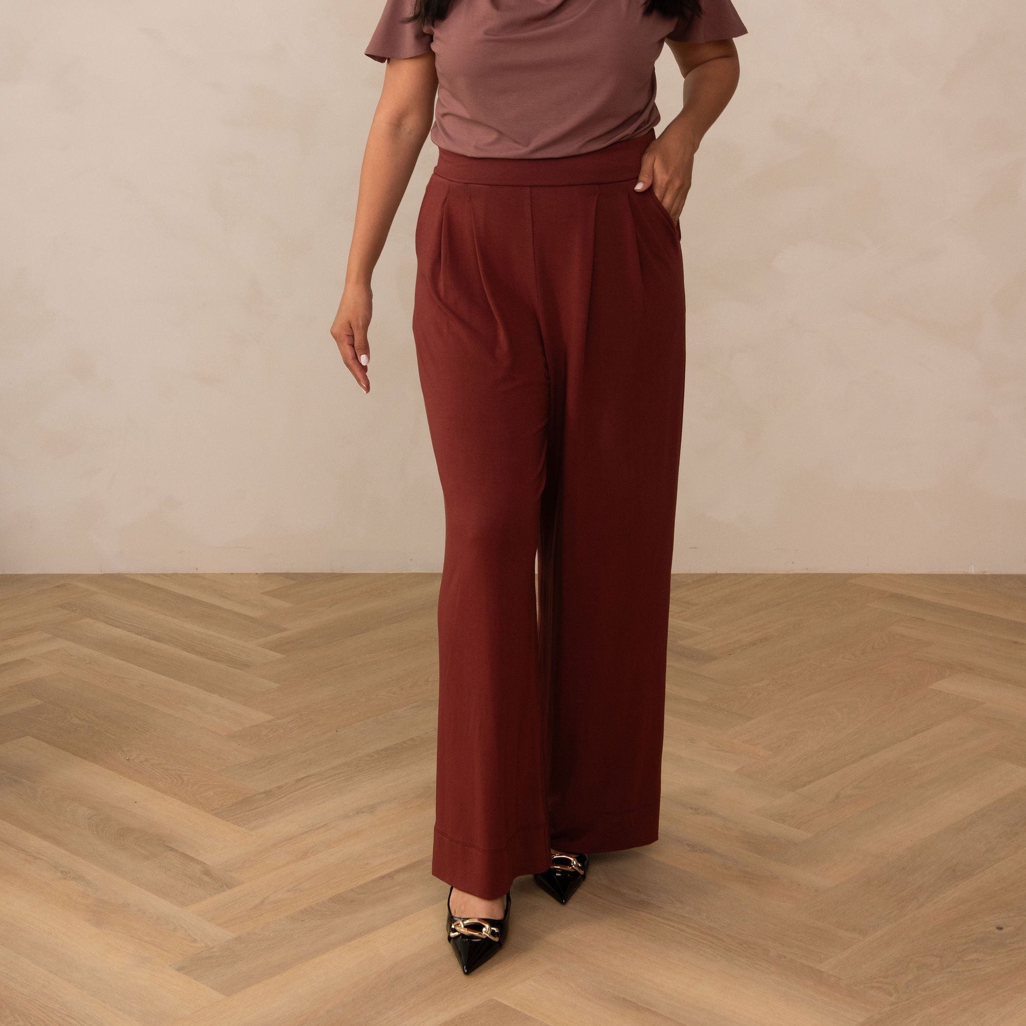 Famulily Palazzo Pants for Women Wide Leg Long Length Elastic High