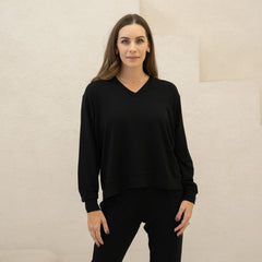 The Bamboo Merino Dressy V-Neck Sweatshirt