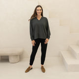 The Bamboo Merino Dressy V-Neck Sweatshirt