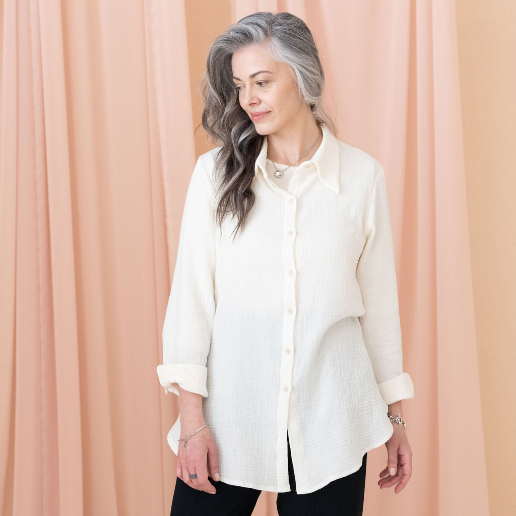 The Airy Gauze Button-Up