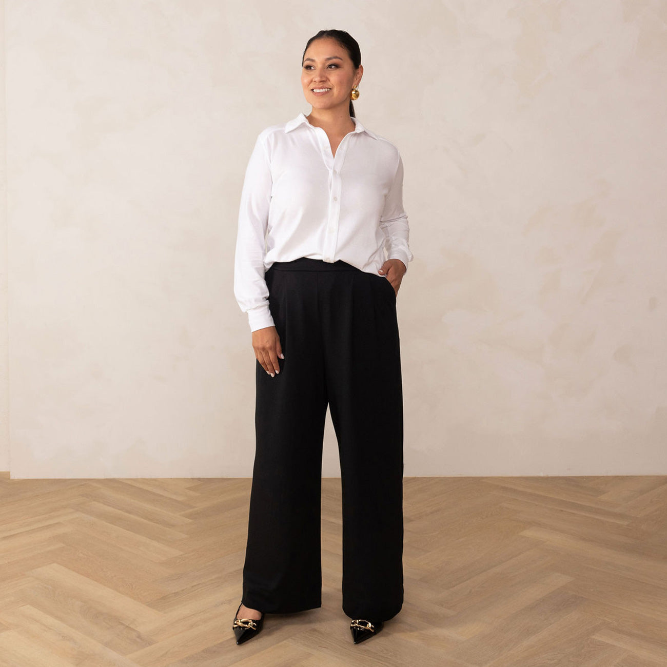 High Waist Wide Leg Zip Elegant Office Pants – Tomscloth