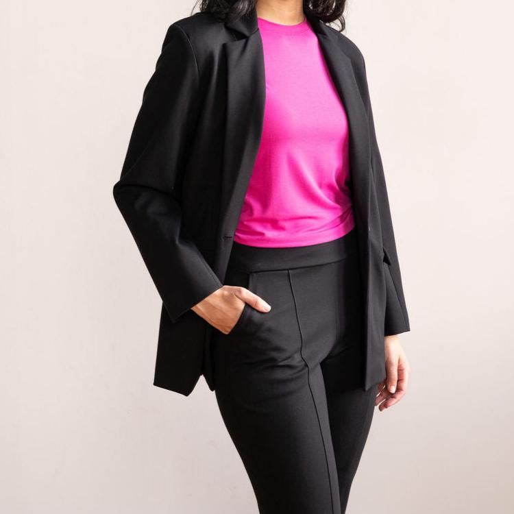 Women's black sales ponte blazer