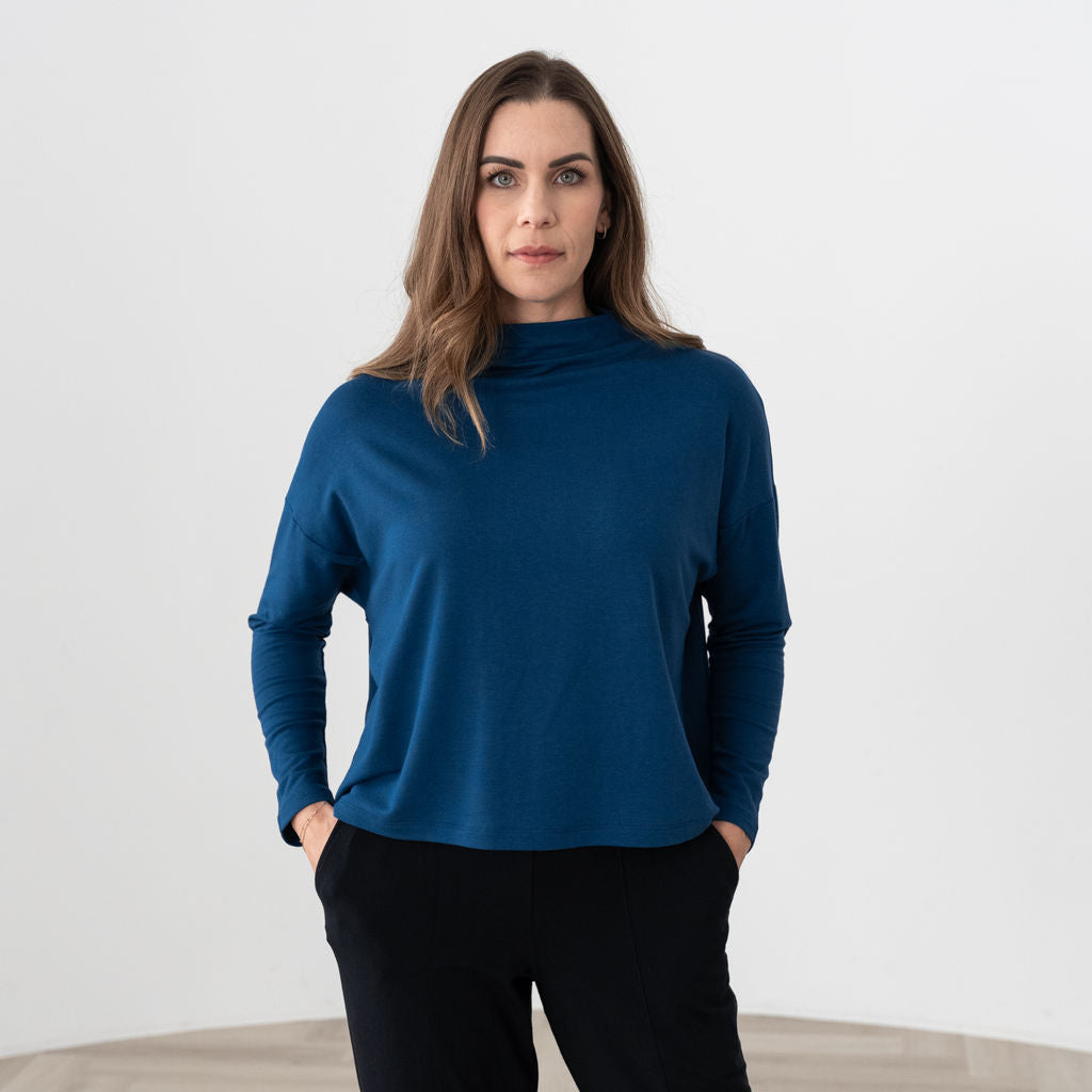 The Dressy Mock Neck Sweatshirt