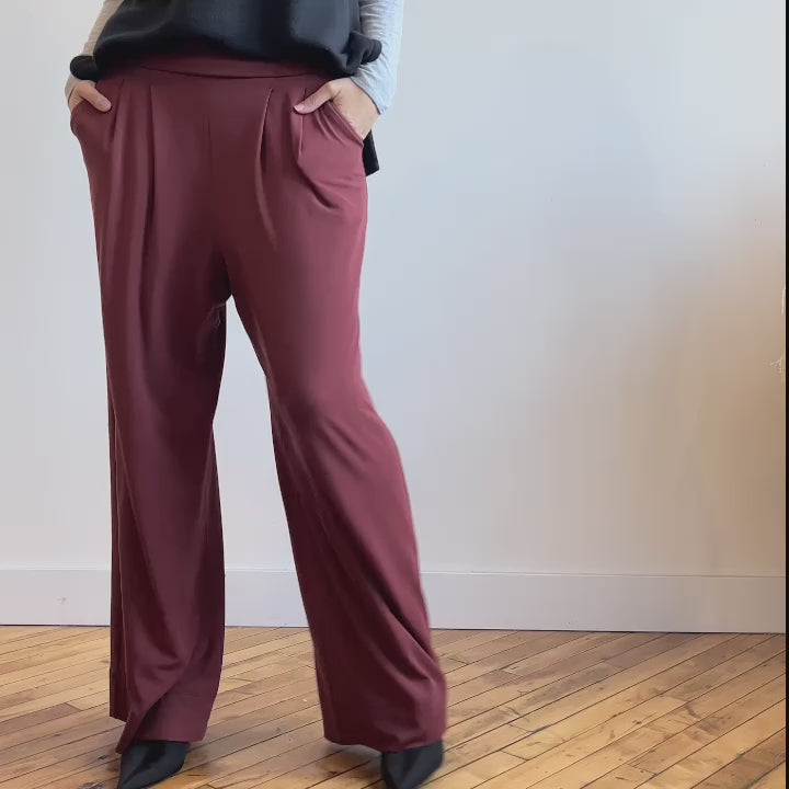 New trendy high waist trousers pants vertical wide leg women